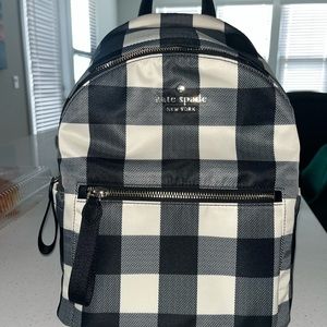 Kate Spade Chelsea Backpack - black and white plaid
